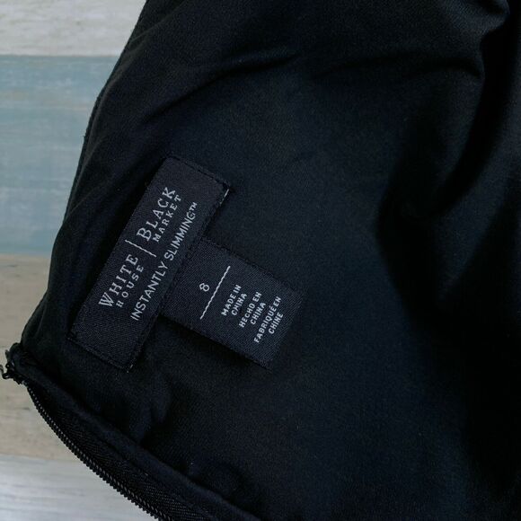 WHBM Instantly Slimming Sheath Dress Black Off The Shoulder Stretch Womens 8 - Picture 6 of 7